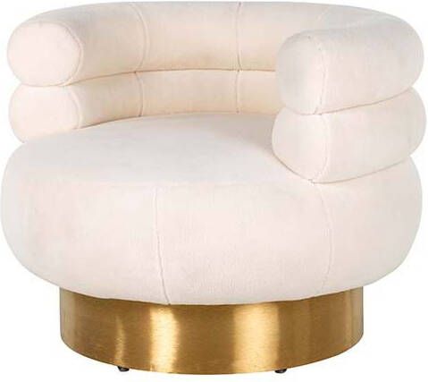 Draaifauteuil Fayah white teddy/burshed gold Richmond interiors