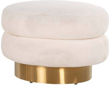 Poef Faya wit teddy en geborsteld goud Richmond interiors